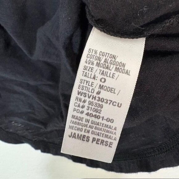 James Perse Shirt Womens XS 0 Black Crewneck Short Sleeve Modal Cotton Tee - Picture 4 of 7